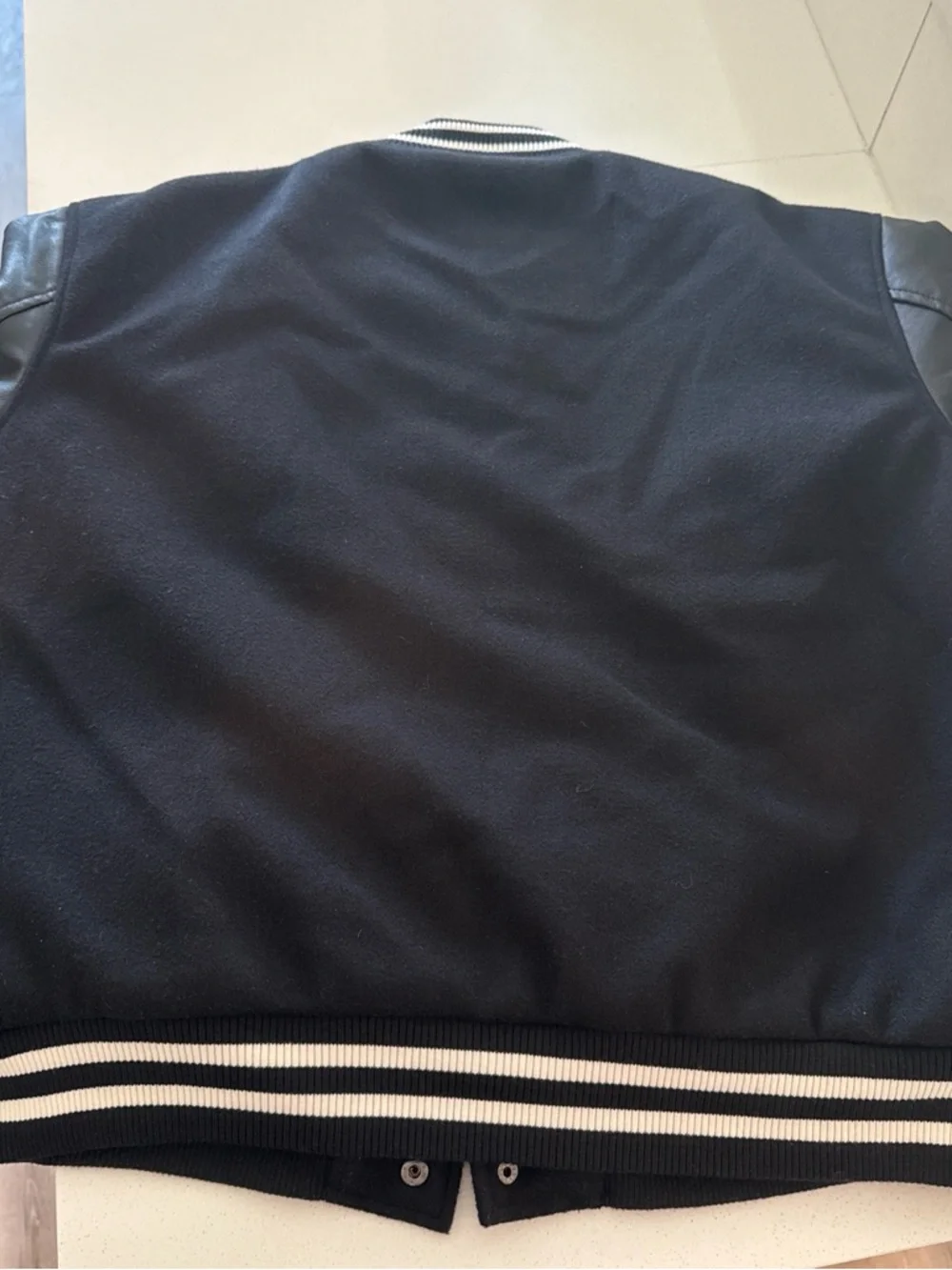 Aeropostale Black & White Varsity Bomber Jacket - Picture 2 of 2